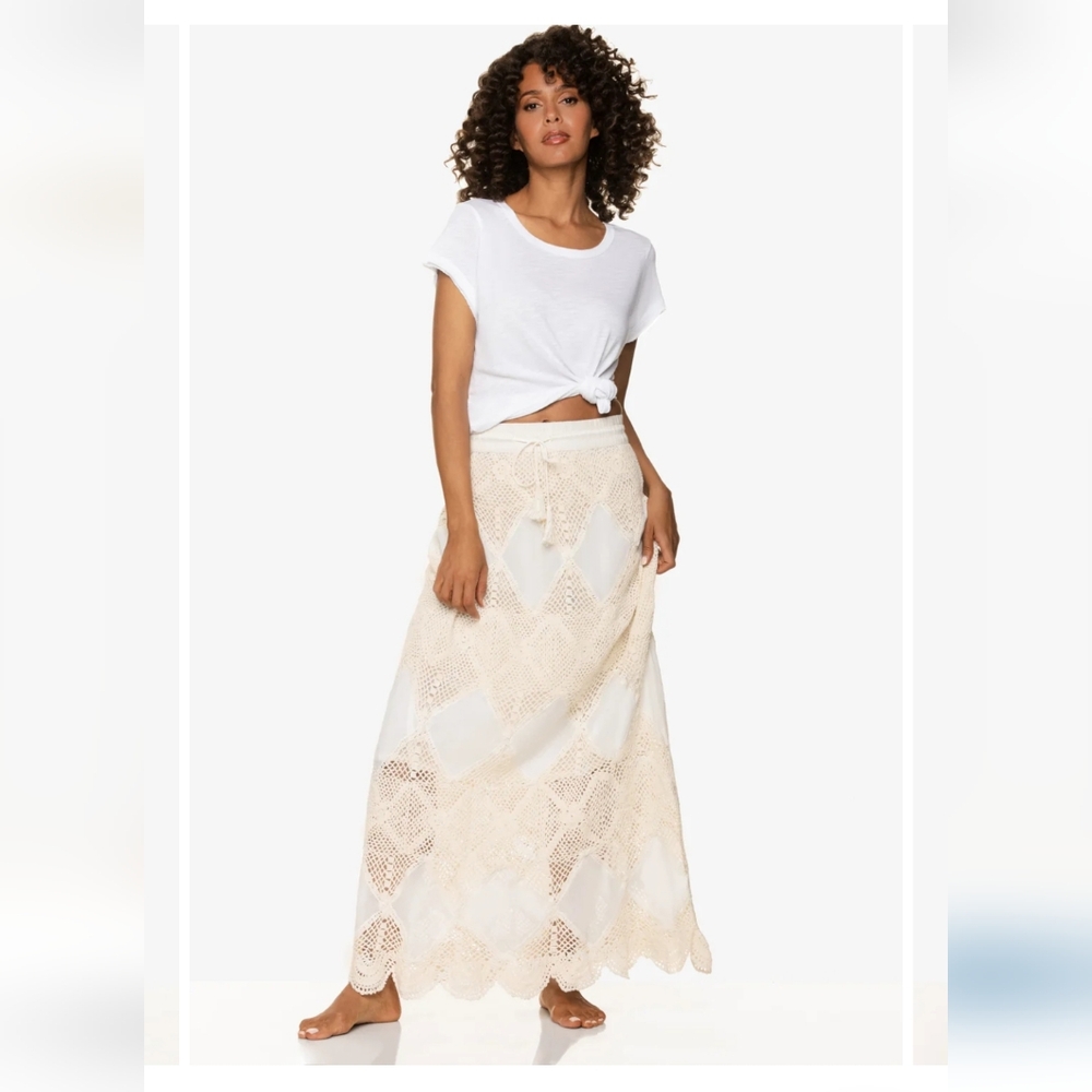 🌴Helen Jon Boho Crochet Maxi Skirt/Bandeau Dress sz S - Picture 7 of 13